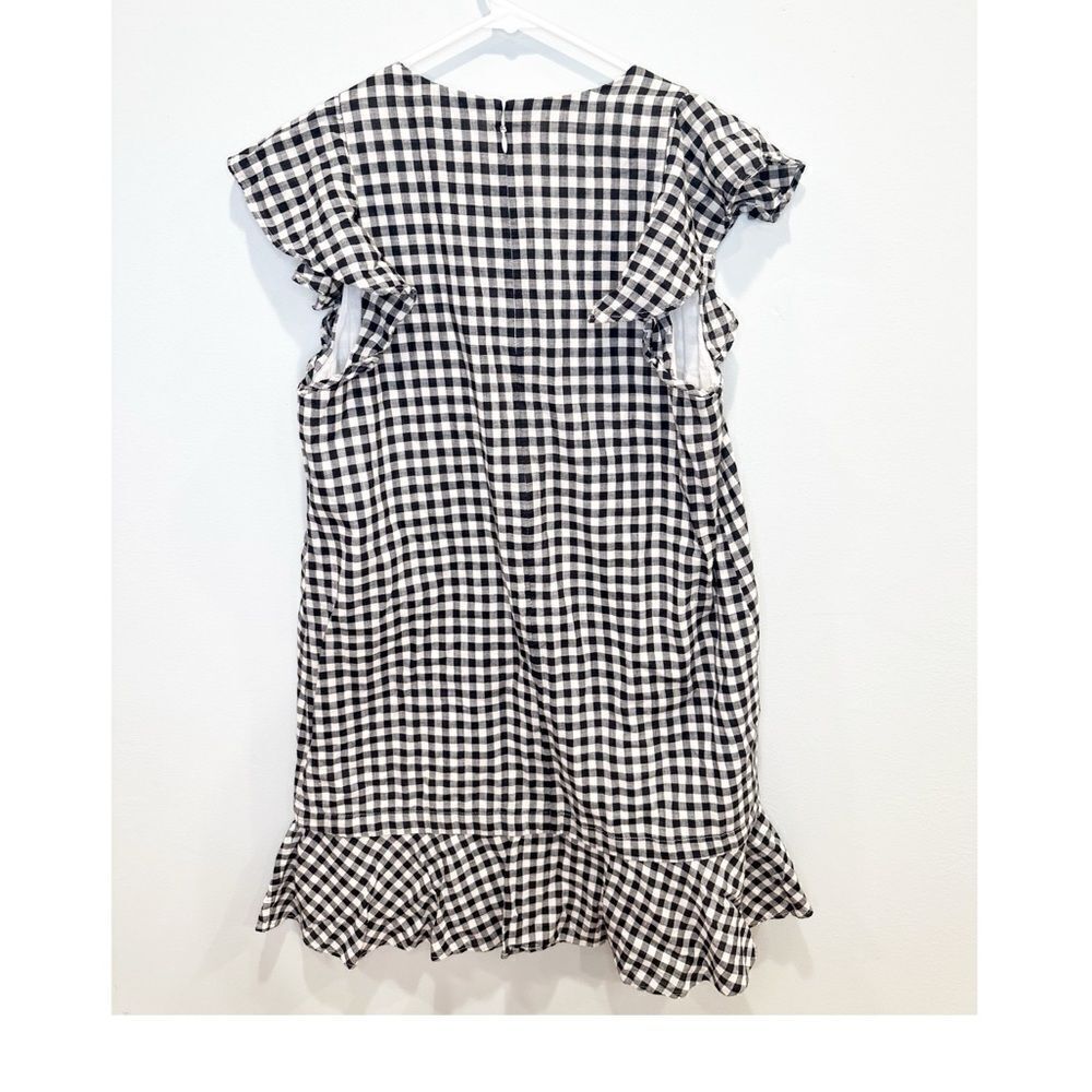 Madewell ruffle gingham shift dress black white - Picture 3 of 4